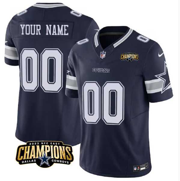 Men & Women & Youth Dallas Cowboys Active Player Custom Navy 2023 F.U.S.E. NFC East Champions Patch Football Stitched Jersey